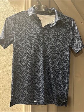 Boys' Navy Guitar-Print Polo Shirt by (unbranded)